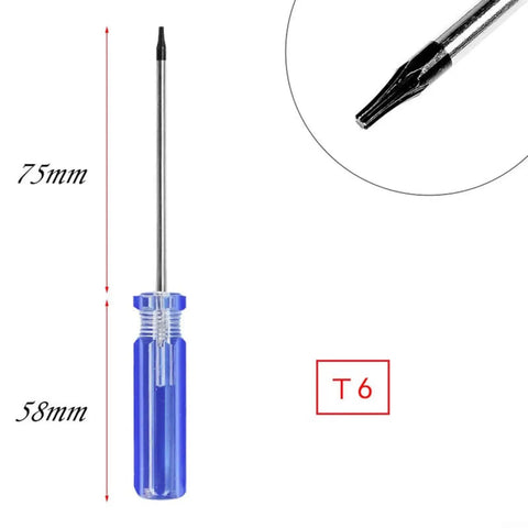 Top Precision Screwdriver Kit With T8 T9 And T10 Torx Bits Perfect For Fixing Xbox 360 Controllers Ps3 Hard Drives And Phones Without Bother Or Damage To Your Gear, T6 blue handle 75mm screwdriver