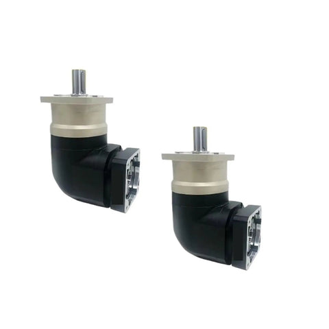 Fer Series Stepper Motor Planetary Gearbox Angle Reducer Round Flange Output with black and silver design for heavy lifting.