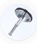 Close-up view of 2pcs Brass Bathtub Drain Stopper with Flat Seal Rotating Design showing metal structure and threaded base.