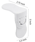 White lock from 10 Pack Child Safety Drawer Locks with Strong Adhesive Tool Free Installation, 3 x 2.75 x 1.5 inches.