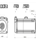 Technical diagram of 750W AC Servo Motor Driver Kit For Industrial Automation 220V 3000 RPM 2.39 Nm Torque 17 Bit Encoder