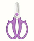 Purple Stainless Steel Pruning Shears For Garden Work Ergonomic Handles Lightweight Manual Scissors For Trimming Pruning And Fruit Picking