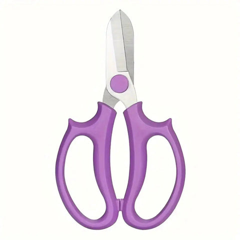 Purple Stainless Steel Pruning Shears For Garden Work Ergonomic Handles Lightweight Manual Scissors For Trimming Pruning And Fruit Picking