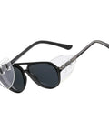 Worksite Ready Detachable Side Shield Safety Glasses With Sharp Polarized UV400 Lenses Featherlight TR Frame Protective Eyewear in matte black with clear shields