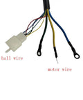Beefy 48V 2000W Brushless Motor For Electric Scooters And Motorcycles, 4500 RPM Peak, MY1020 Type Compatible, Mid Drive Design, Supports 100 To 200kg Load, Durable Copper Windings And Alloy Shell. Hall and motor wire cable harness with connector and ring terminals.