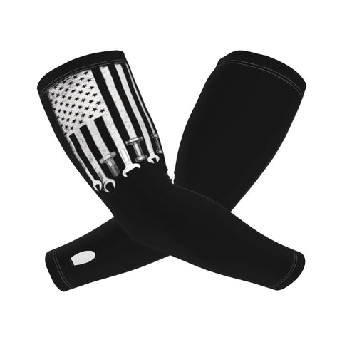 Stay Chill With American Flag Cooling Arm Sleeves Crafted From Premium Ice Silk Uv Blocker Fabric keeps mechanics cool and protected.