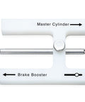 Brake booster adjustment tool, white plastic T-handle with metal rod.