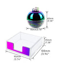 Magnetic Paper Clip Holder And Clear Sticky Note Dispenser Set For Your Desk 100 Clip Capacity Post It Note Organizer Rainbow Acrylic Desk Accessory With Modern Rainbow Finish For Office, showing dimensions and design details.