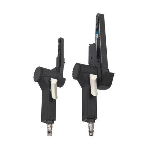 High Speed Pneumatic Belt Sander - 10 x 330mm Air Powered Roller Polisher handle grips for precise control and shaping.