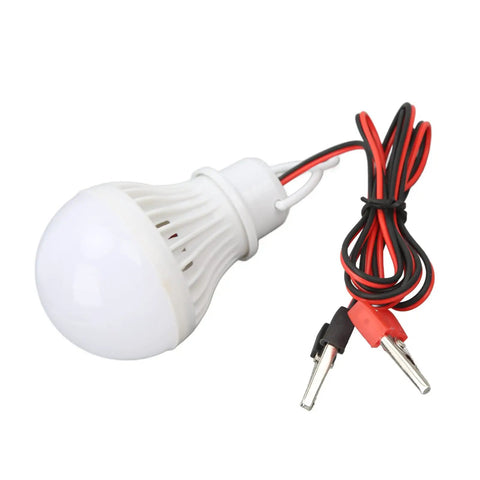 LED Camping Lantern With 5W Clamp Power Supply Portable 12V 400LM Tent Light With red and black wires for easy setup