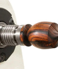 Three Piece Draw Bar Collet Chuck Set MT2 Taper for Wood Lathe holding a turned wood finial