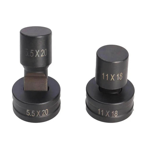 Heavy Duty Hydraulic Punching Slotted Die Set For CH70 Punching Machine, 5.5x20mm and 11x18mm dies, durable slotted punch tool