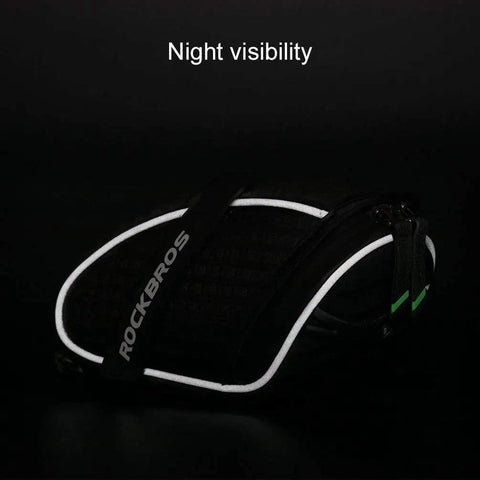 Under-Seat Bike Seat Bag, 3D Shell Saddle Pack With Waterproof Zipper, Shock-Resistant Cushion, night visibility features