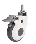4 Inch M12 Screw Rod TPR Wheel Caster with Brake, Smooth Rolling Ball Caster for Heavy Duty Use, Durable Plastic and Rubber Wheel, Easy Install