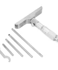 Depth Micrometer Stainless Steel Round Head Depth Gauge With Five Interchangeable Rods 0 to 150mm Range Precision Measuring Tool