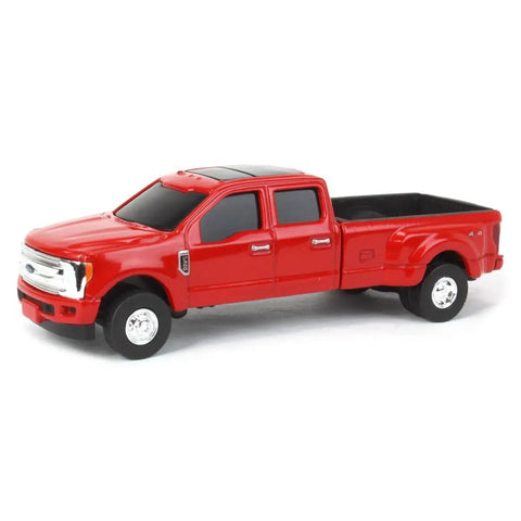 Ford F 350 Die Cast Truck 1 To 64 Red Pickup From ERTL Collect N Play Series 47575, side view showing plastic details