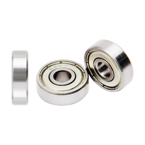 Three 626ZZ Deep Groove Ball Bearings in a set, double shielded carbon steel, 6mm bore, for scooters and robotics.