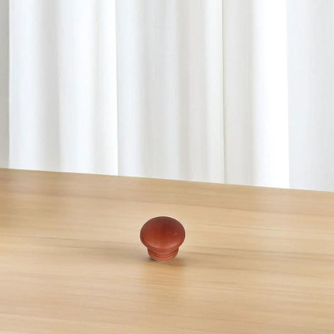 Single knob from 8 Piece Rustic Wood Cabinet Knobs Mushroom Shape Vintage Wardrobe Handles For Cabinets Drawers And Furniture With Screws Round Wooden Pulls To Upgrade Your Kitchen Cupboard And Dresser Hardware.