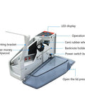 On The Go Money Counter Portable Bill Counter for cash and multicurrency with labeled parts like LED display and banknote holder