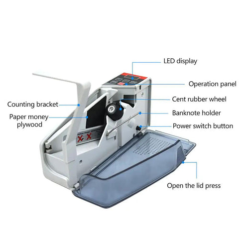 Ultra Portable Money Counter Mini Bill Cash Counting Machine Handy For On The Go Multi Currency With UV Verification
