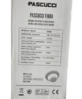 Pascucci Fibra packaging showing model SV826 specifications for the Slick Super Automatic Espresso Coffee Machine With Integrated Capsule System And Compact Pump Design For Genuine Italian Fiber Pods And Heavy Duty No Hassle Daily Brew.