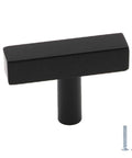50 Pack Black Cabinet Pulls 3 Inch Center to Center T Pull Drawer Handles With Easy Install 5 Inch Overall Length Hollow Yet Solid Construction Includes Mounting Screws Modern Hardware For Kitchen Cabinets Dressers And DIY Renovations