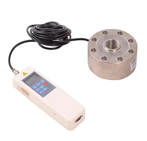 Rugged Digital Display Dynamometer And Push Pull Force Tester For Accurate Compression Testing In N Kg Or Lb Units With Clear Readout And Beefy Reliability And Real Time Data For Engineers And Techs, wired load cell