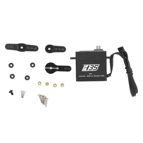 Hella Precise 35kg Digital Servo Motor With Rock Solid Metal Gears For RC Cars Drones And Robot Builds Featuring High Torque Output and hardware components.