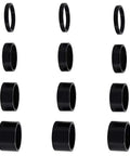 12 Piece Bicycle Headset Spacer Set For 1 1/8 Inch Threadless Aluminum Alloy Stem Spacers In 2mm 3mm 5mm 10mm Black Ride Ready Fit For MTB BMX Road Bikes Cycling