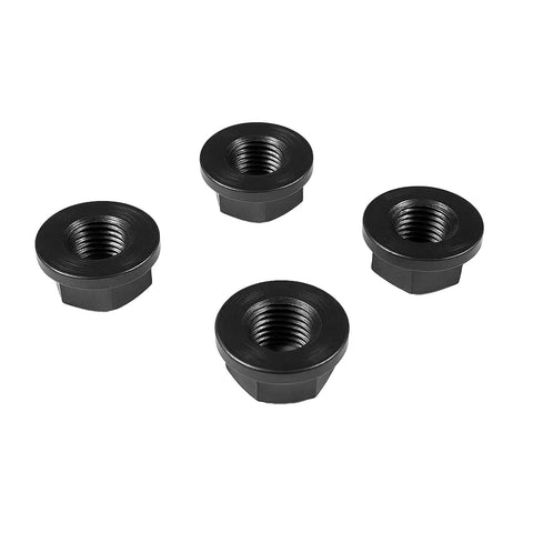 Beefy 3/8 24 Torque Converter To Flex Plate Bolts For Automatic Transmissions Secure Locking Fasteners Fits Aode E4od C4 Crank Adapter Heavy Duty Steel Set Of Four flanged lock nuts with black plated finish.