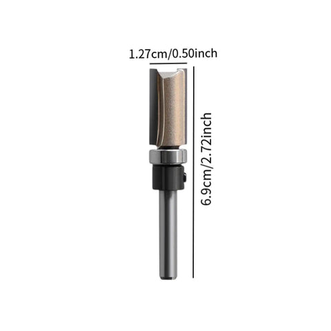 Top Notch 1/4 Inch Shank Flush Trim Router Bit With Smooth Bearing For Precision Woodworking Trimming and Edge Smoothing Tasks Made Of Durable Tungsten Steel