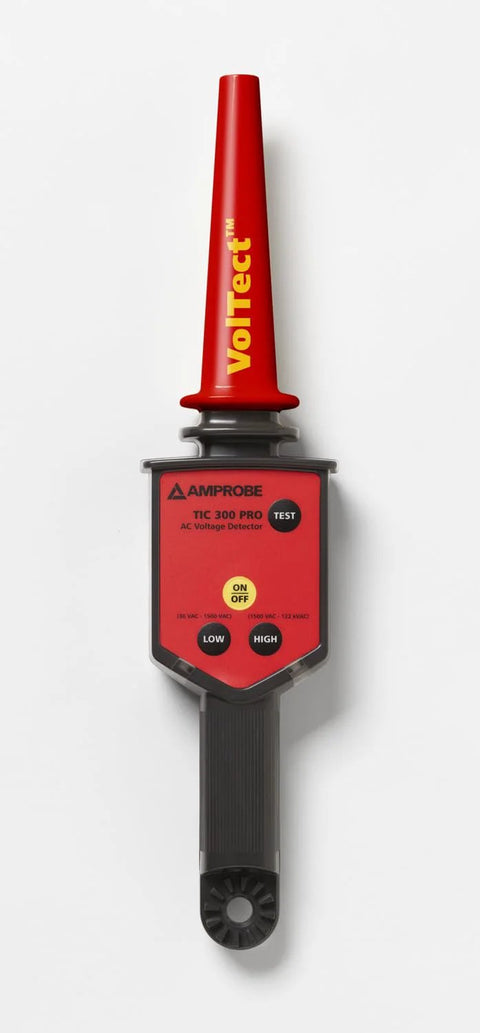 Front view of the High Voltage Detector Kit For Field Techs 30 V To 122 kV AC Intrinsically Safe Pro Grade MSHA Certified Amprobe TIC 300 PRO.