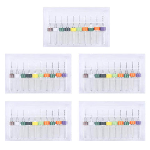 WayinTop PCB drill bit set (carbide, spiral flute), 50 pcs 0.3–1.2 mm with color-coded caps in clear cases
