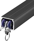 Heavy Duty Aluminum Sliding Barn Door Track System Five Feet Long with rollers and hooks for smooth glide operation.