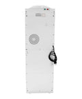 Back view of 5 Gallon Top Load Water Cooler Dispenser With Hot And Cold Water For Home Or Office, white finish, freestanding unit and power cord