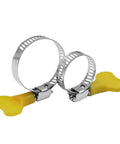 50 Pack Stainless Steel Hose Clamps Adjustable Worm Gear Assortment Kit For Secure Pipe Clamping Leak Proof Heavy Duty Clamp Set, yellow knobs