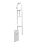 Heavy Duty 30 Inch Flip Up Grab Bar With Toilet Paper Holder In Glacier White For Shower And Bath ADA Compliant Stainless Steel