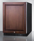 Top Shelf 4.0 Cu Ft Upright Frost Free Freezer Panel Ready ADA Compliant White Finish front view with wood panel design.
