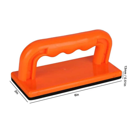 Safety Orange Oblique Push Block For Table Saws And Router Tables Featuring Steady Grip And Non Slip Base. 6x3 inch solid build.