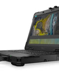 Built Tough 14 Inch Laptop Packin Intel Core I5 With 16 Gigabytes Ram And 256 Gigabyte SSD Runs Windows 11 Pro Real Smooth For Your Daily Hustle side view showing sleek rugged design and screen detail.