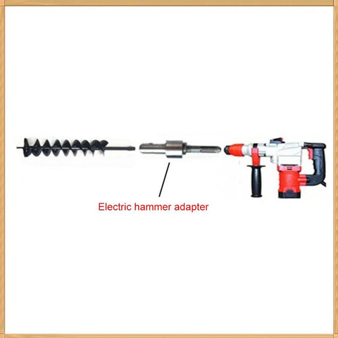 Heavy Duty Hardened Steel Round Shank Grounding Auger Adapter Three Quarter Inch To One Half Inch Connection with electric hammer