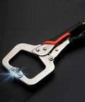 Heavy Duty 6 Inch C Clamp Face Clamp With Swivel Pads Locking Pliers for woodworking and welding on black background