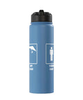 Stainless Steel Insulated Water Bottle For Dads Who Live For Adrenaline Hang Glider Theme Soaring High Keeps Drinks Cold On The Fly Gift For Hang Gliding Fans And Cloud Chasers with graphic and black lid
