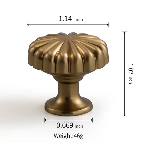 10 Pack Champagne Bronze Cabinet Knobs 1-1/5 Inch Round Solid Zinc Alloy Drawer Knobs Dark Gold Modern Hardware For Kitchen Cupboard Wardrobe Closet Dresser