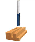 Close-up of straight cutting bit from Six Piece One Quarter Inch Shank Carbide Tipped Router Bit Set With Storage Case For Straight Cuts Trimming