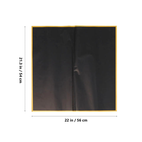 Waterproof Matte Flower Bouquet Wrapping Paper Set 60 Sheets, black sheet, 22x21 inches, moisture protection for floral use.