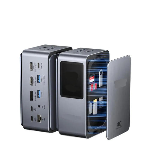 Level Up Your Daily Grind With This Hella Reliable 13-In-1 USB-C Docking Station showcasing its sleek design with multiple ports.