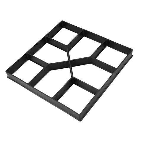 No Fuss Ready To Use Concrete Paver Stepping Stone Mold 15.75 Inch Square Reusable Plastic Garden Walkway Template For Lawn Patio Landscaping Geometric Pattern DIY Tool front view