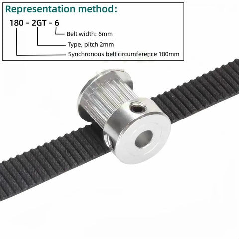 GT2 Timing Belt For Precise Motion And Power Transfer Perimeter 144 To 190mm Width 6mm 10mm 15mm 2mm Tooth