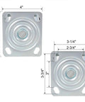 Zinc-plated top plate with roller bearings for 8 Inch Dual Wheel Swivel Caster With Flat Free PU Foam Wheels Heavy Duty 660 Lb Capacity